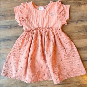 Disney Coral Ruffle Sleeve Dress
